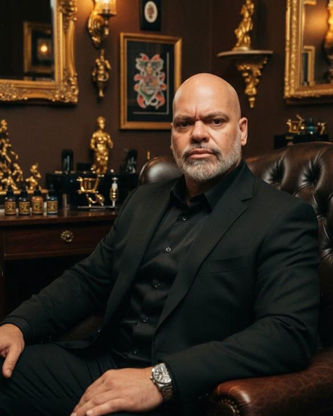 Retrato de Rogério Plaça, tatuador especialista em biomecânica